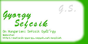 gyorgy sefcsik business card